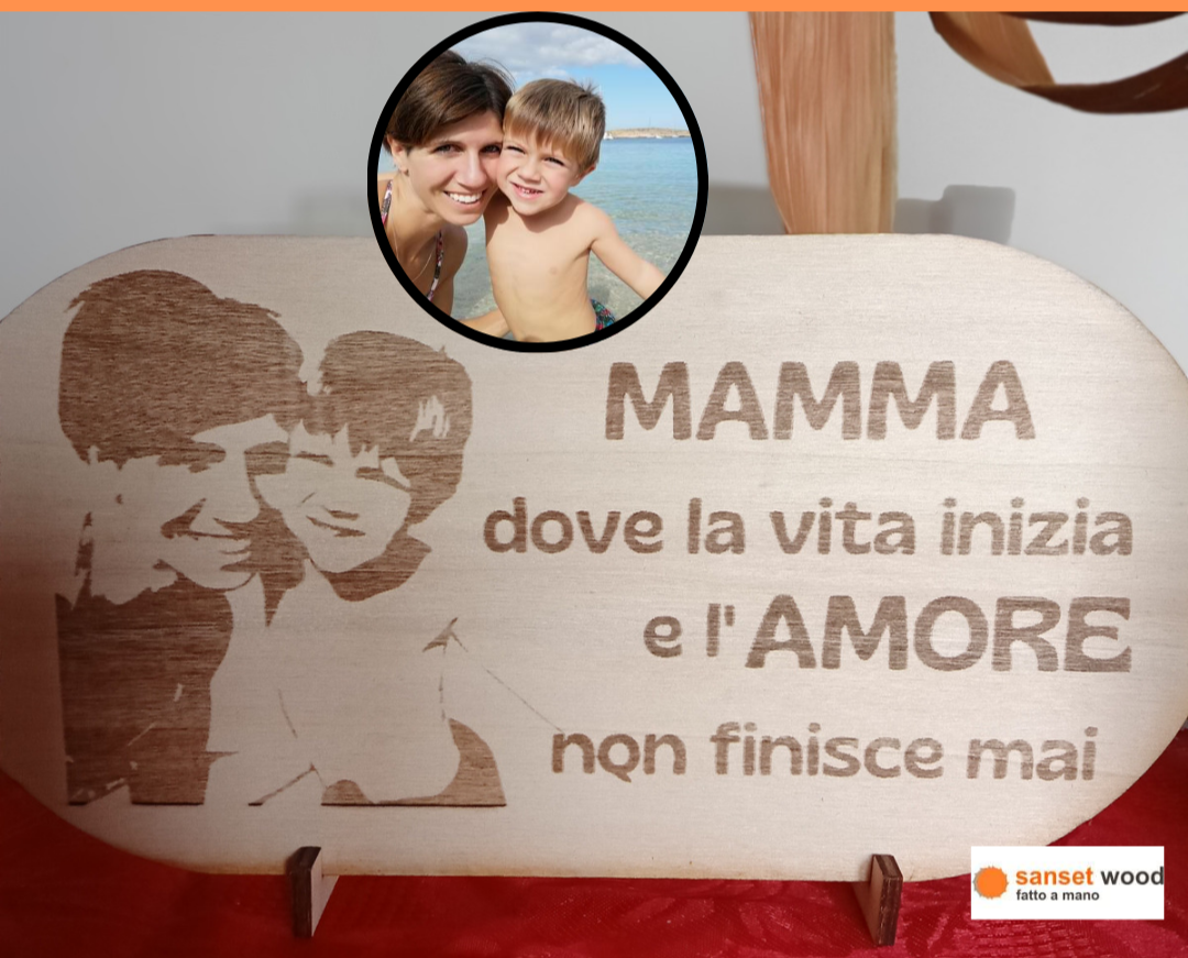 Wooden plaque + photo
